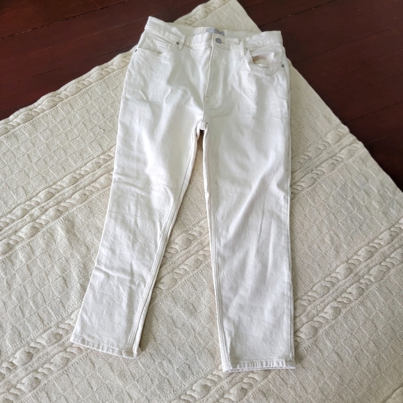 Everlane The Original Cheeky Jean size 32 Ankle Organic Cotton Ecru Ivory - Picture 1 of 12
